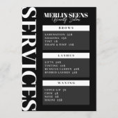 美しいスキンケアサロントリートメントメニューデザインブラック メニュー (正面)