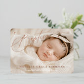 美しいスクリプトバプテスマ 箔招待状 (立ち正面)