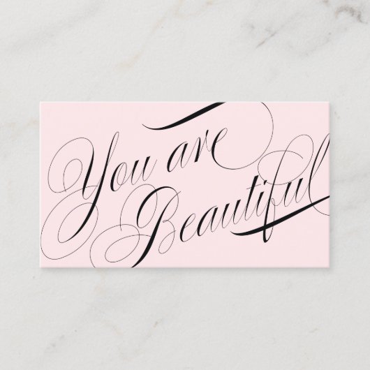 美しいスクリプトピンクヘアと美しいサロン 名刺 (正面)