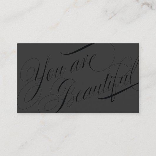 美しいスクリプトブラックヘアと美しいサロン 名刺 (正面)