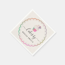 美しいスクリプトベーカリーのビジネス用ナプキン スタンダードカクテルナプキン