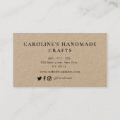 美しいスクリプト手作りのクラフトビジネス 名刺 (裏面)