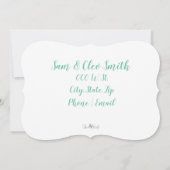 美しいスクリプト新生児写真アナウンスメントカード 案内状 (裏面)