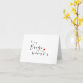 美しいスクリプト - 私の花嫁に贈る結婚式当日のカード カード (黄色い花)