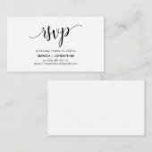 美しいスクリプト、黒、お祝いRSVP応答 エンクロージャーカード (正面/裏面)