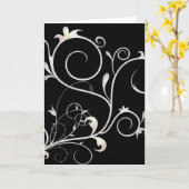 美しいスクロールつる植物D3グリーティ空白のングカード カード (黄色い花)