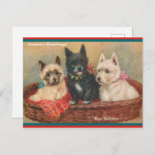 美しいスコッツティドッグ絵画ズヴィンテージの休日 ポストカード (正面/裏面)