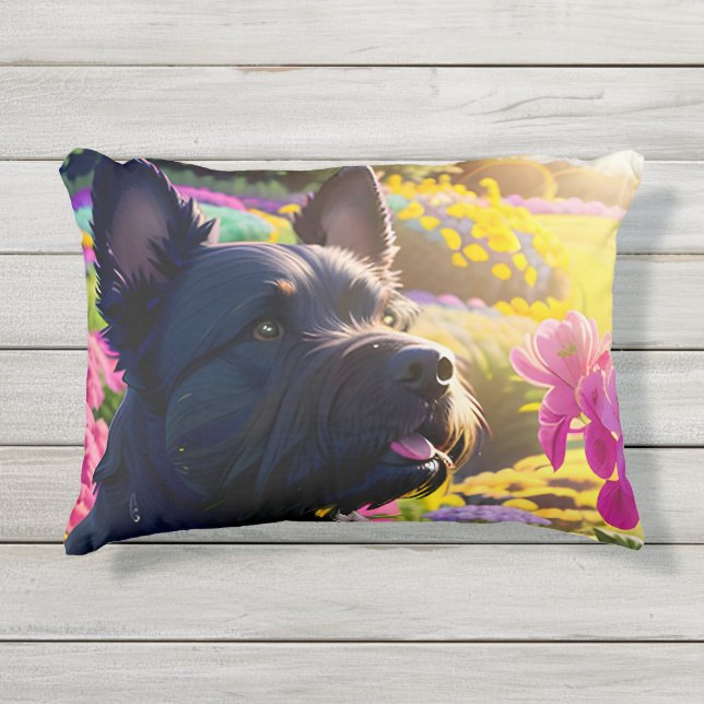 美しいスコティッシュテリアードッグ2 アウトドアクッション (正面)