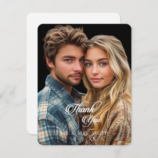 美しいスタイリッシュな写真の感謝カード サンキューカード (正面/裏面)