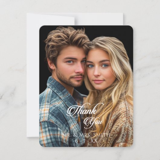 美しいスタイリッシュな写真の感謝カード サンキューカード (正面)