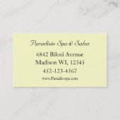 美しいスタイリッシュサロン及びスパ名刺 名刺 (裏面)