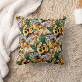 美しいスタイリッシュレトロヴィンテージパターンパンジー クッション (ブランケット)
