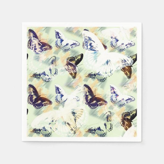 美しいスタイリッシュ蝶 スタンダードカクテルナプキン (正面)