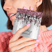 美しいスタジオヘアドレッサーメイクアップグレーバラドリップ スクエア名刺