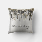 美しいスタジオヘアドレッサーメイクアップグレー金ゴールド クッション (裏面)