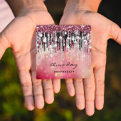 美しいスタジオヘアドレッサーメイクアップシルバーバラドリップ スクエア名刺