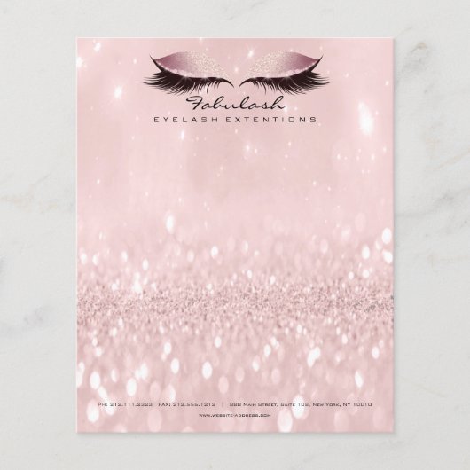 美しいスタジオラッシュメイクアップスタイリストアーティストピンク チラシ (正面)