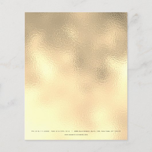 美しいスタジオラッシュメイクアップスタイリストアーティスト金ゴールド チラシ (裏面)