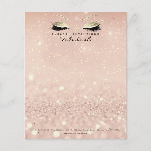 美しいスタジオラッシュメイクアップスタイリスト金ゴールドスキニー チラシ (正面)