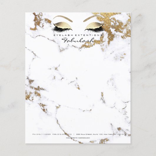 美しいスタジオラッシュメイクアップスタイリスト金ゴールドマーブル チラシ (正面)