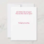 美しいスターリリー 感謝の気持ちを込めて クリスチャンの友へ カード (裏面)