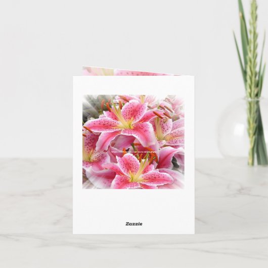 美しいスターリリー 感謝の気持ちを込めて クリスチャンの友へ カード (裏面)