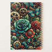 美しいスチームパンクをテーマにしたギアとバラ プランナー手帳 (裏面)