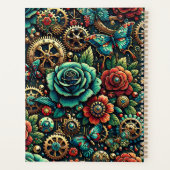 美しいスチームパンクをテーマにしたギアとバラ プランナー手帳 (裏面)