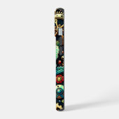 美しいスチームパンクをテーマにしたギアとバラ iPhone 15ケース (左側面)