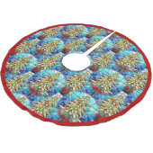 美しいステンドグラスのクリスマスツリーパターン ブラッシュドポリエステルツリースカート (アングル)