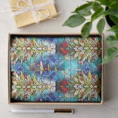 美しいステンドグラスのクリスマスツリーパターン 薄葉紙 (ギフト)