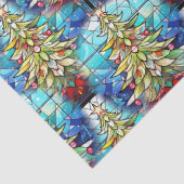 美しいステンドグラスのクリスマスツリーパターン 薄葉紙 (詳細)