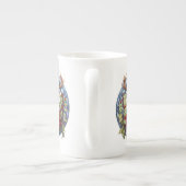 美しいステンドグラスのトナカイ ボーンチャイナマグカップ (裏面)