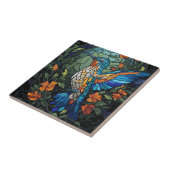 美しいステンドグラスのハミングバード タイル (側面)