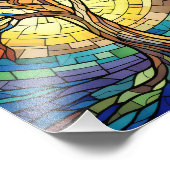 美しいステンドグラスの木 フォトプリント            (角)