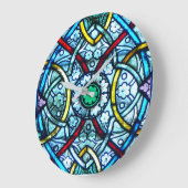 美しいステンドグラスエレガントノートルダムパリ ラージ壁時計 (傾斜)