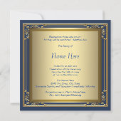 美しいステンドグラス窓の鳩の喪カード 招待状 (裏面)