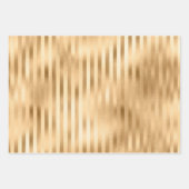 美しいストライプの金ゴールド結婚 ラッピングペーパーシート (正面2)