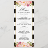 美しいストライプフローラモダンの結婚メニュー メニュー (正面)