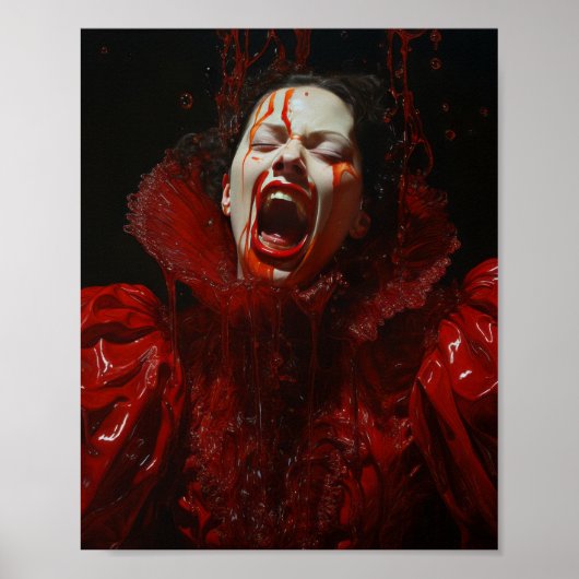 美しいスナリング17世紀の浴衣伯爵婦人 ポスター (正面)