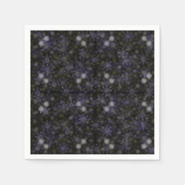 美しいスノーフレークのナプキン、ホリデーナプキン スタンダードカクテルナプキン