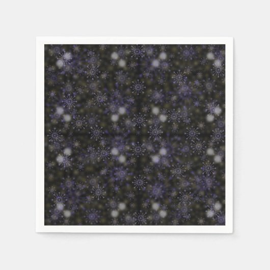 美しいスノーフレークのナプキン、ホリデーナプキン スタンダードカクテルナプキン (正面)