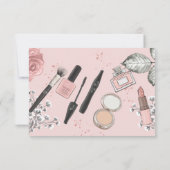 美しいスパガーリーほこりっぽいバラ誕生日パーティー サンキューカード (裏面)