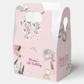 美しいスパガーリーほこりっぽいバラ誕生日パーティー フェイバーボックス (オープン)