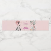 美しいスパガーリーほこりっぽいバラ誕生日パーティー ペットボトルラベル (シングルラベル)