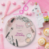 美しいスパガーリーほこりっぽいバラ誕生日パーティー ペーパープレート (パーティー)