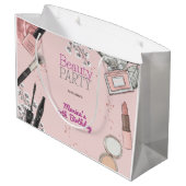 美しいスパガーリーほこりっぽいバラ誕生日パーティー ラージペーパーバッグ (裏面アングル)