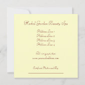 美しいスパギフト券 (裏面)