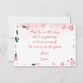 美しいスパグリッツとグラム誕生日パーティー サンキューカード (正面)