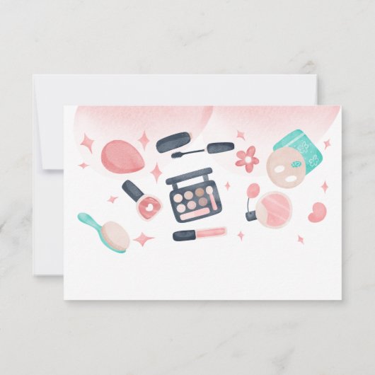 美しいスパグリッツとグラム誕生日パーティー サンキューカード (裏面)